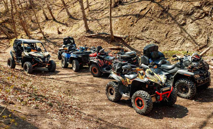 ATVs on a dirt path